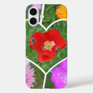 Coques iPhone 16 Plus Mon coeur est rempli de fleurs Photo Collage