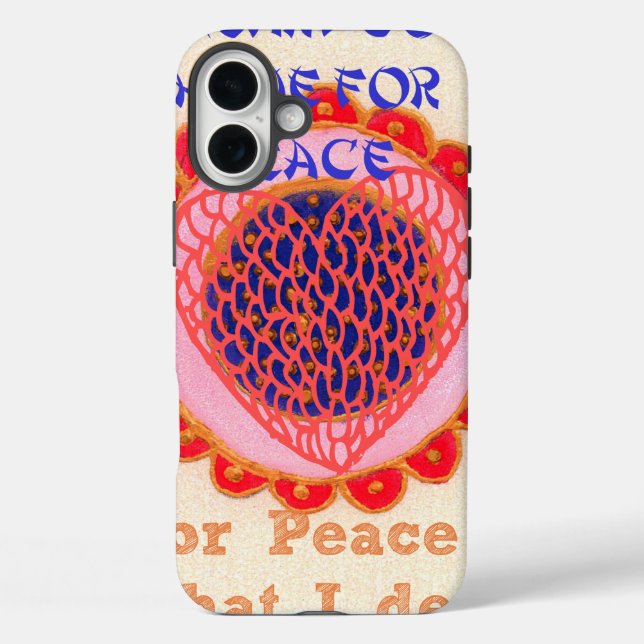 Coques Case-Mate iPhone Mon coeur rentre pour la paix (Verso)