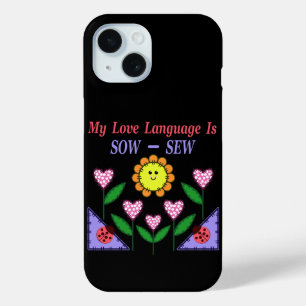 Coque Pour iPhone 15 Mon langage amoureux est semer - coudre
