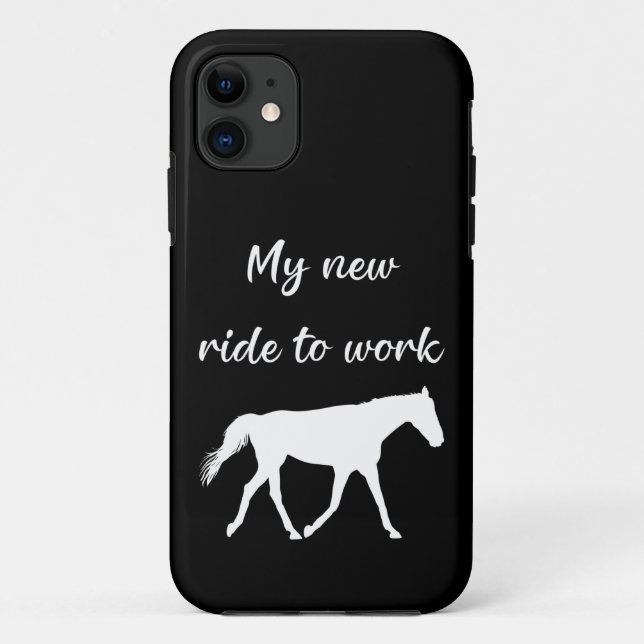 Coques Case-Mate iPhone Mon nouveau voyage au travail en cheval drôle (Dos)