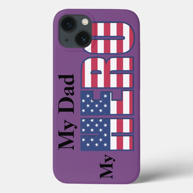Coques Case-Mate iPhone Mon père - Mon HERO avec votre texte personnalisé (Verso)