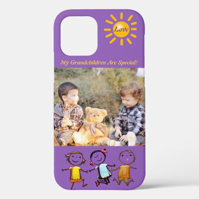 Coques Case-Mate iPhone Mon petit-fils Photo personnalisée Téléphone Case (Verso)