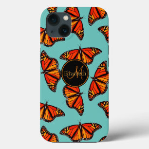 Case-Mate iPhone Case Monarque papillons motif lumière turquoise monogra