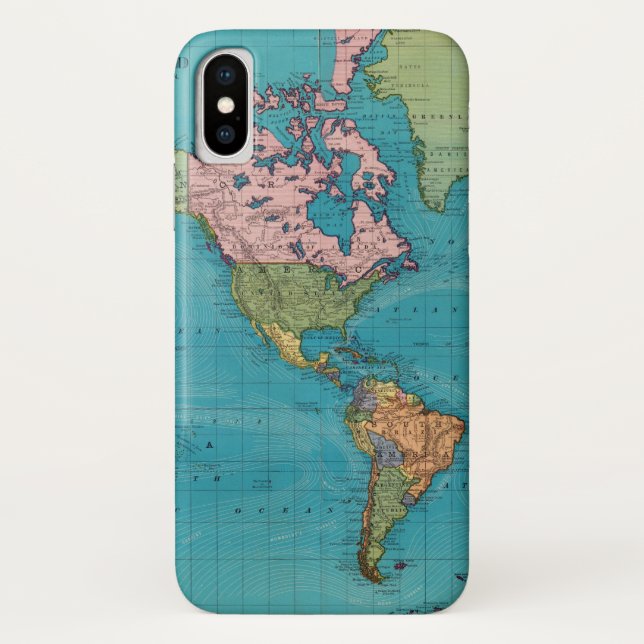 Coques Case-Mate iPhone Monde, la projection de Mercator (Dos)