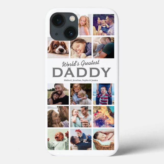 Coques Case-Mate iPhone Monde meilleur papa photo collage (Verso)