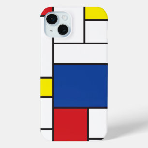 Coque iPhone 15 Mini Mondrial Minimaliste Géométrique De Stijl Art Mode