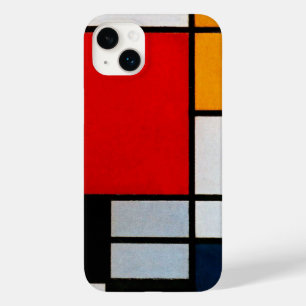 Coque Pour iPhone 14 Plus Mondrian - Composition avec grand plan rouge