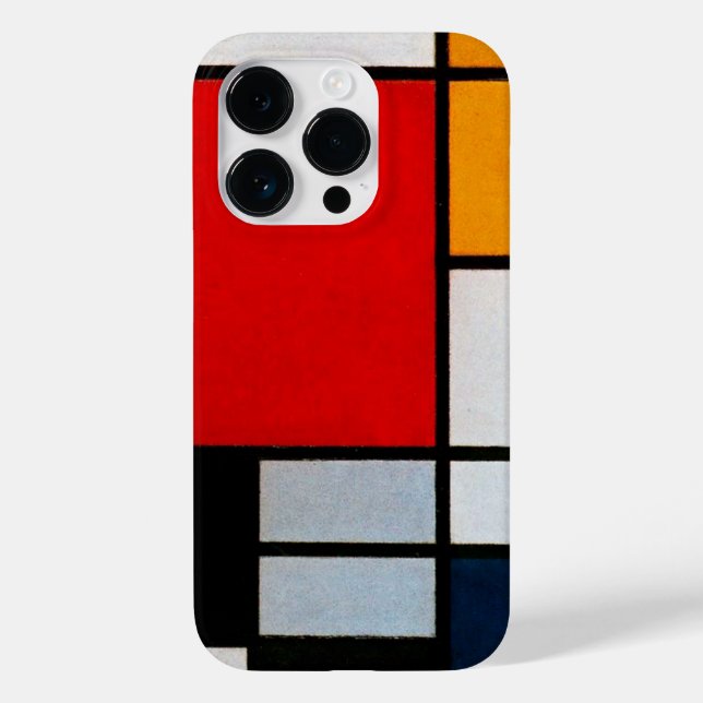 Coques Case-Mate iPhone Mondrian - Composition avec grand plan rouge (Verso)