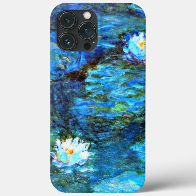 Coques Case-Mate iPhone Monet - Lys d'eau (bleu) (Verso)