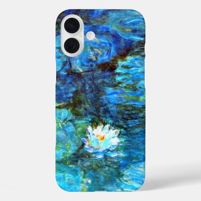 Coques Case-Mate iPhone Monet - Lys d'eau (bleu) (Verso)