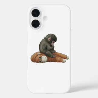 Coque Pour iPhone 16 Monkey Punch, Baby Monkey Orangutan Hug 