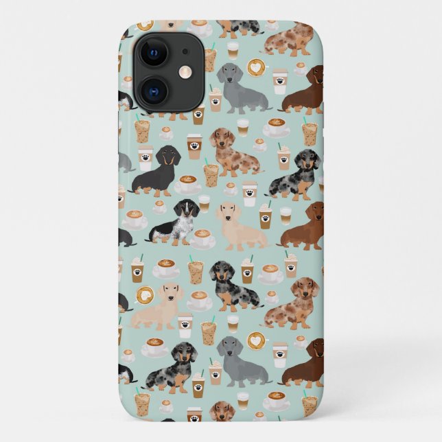 Coques Case-Mate iPhone Monnaie motif à café Dachshund (Dos)