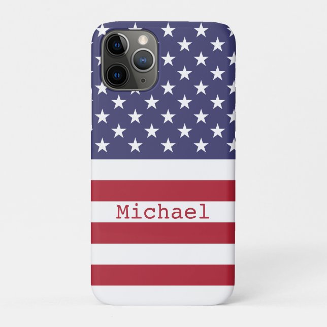 Coques Case-Mate iPhone Monogram American USA Drapeau 4 juillet Personnali (Dos)