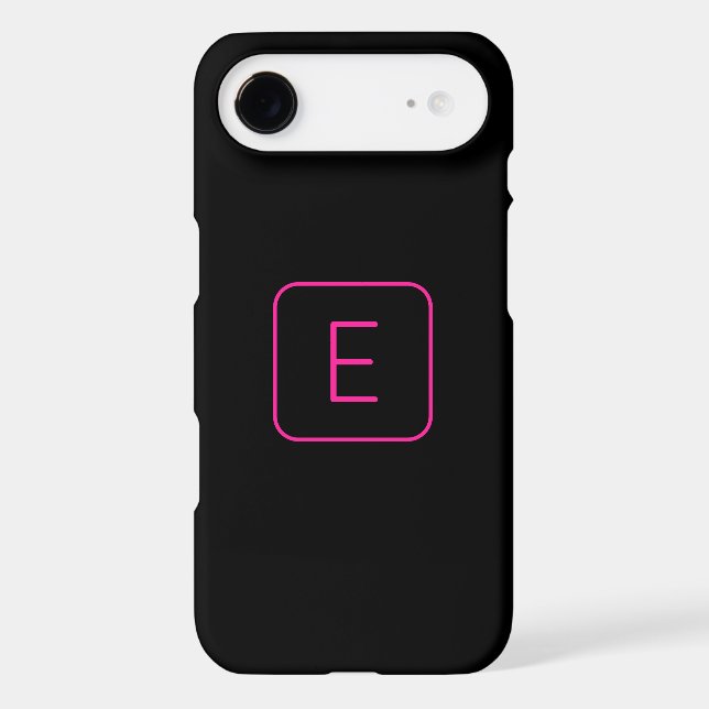 Coques Case-Mate iPhone Monogram de Styled | Pink & Black (Verso)