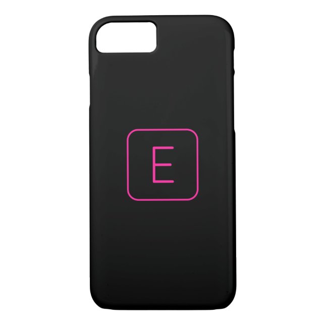 Coques Case-Mate iPhone Monogram de Styled | Pink & Black (Dos)