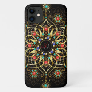 Case-Mate iPhone Case Monogram Gold Turquiose Red Mandala Jewel