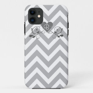Etui iPhone Case-Mate Monogram Grey Chevron et Heart Design Téléphone Ca