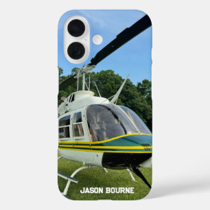 Coque Pour iPhone 16 Monogram Hélicoptère photo, Cool et aviation styli