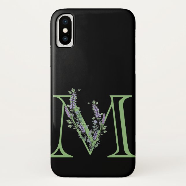 Coques Case-Mate iPhone Monogram M Lavande Eucalyptus (Dos)