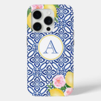 Monogram Positano Lemons Bleu Blanc Carreaux itali