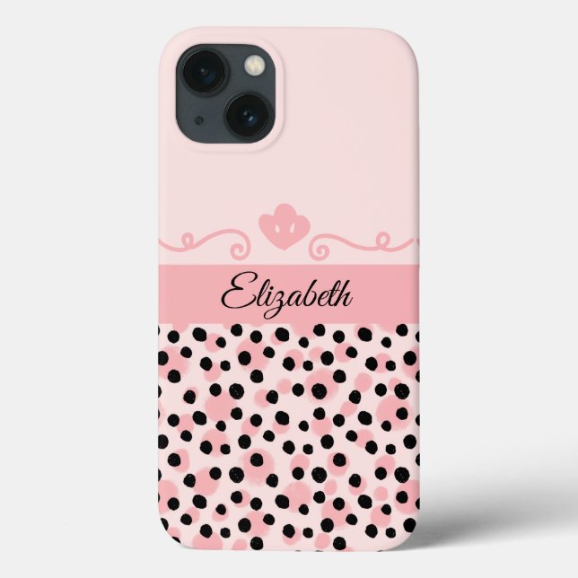 Coques Case-Mate iPhone Monogram Rose Imprimé Léopard Guépard Tendance (Verso)