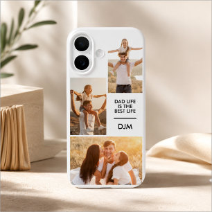 Coque Pour iPhone 16 Monogramme 3 Photo La vie de papa est la meilleure