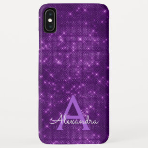 Case-Mate iPhone Case Monogramme à étincelle violette et initiale