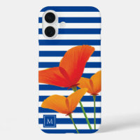 Monogramme à rayures bleu chic