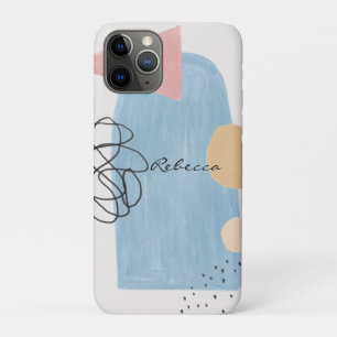 Case-Mate iPhone Case Monogramme Abstrait de formes bleues blanches et r