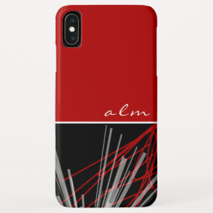 Case-Mate iPhone Case Monogramme Abstrait moderne rouge noir et blanc
