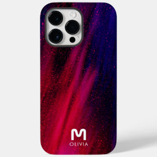 Coque Pour Pour iPhone 14 Pro Max Monogramme Abstrait Peinture Néon Rouge Bleu Perso