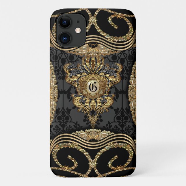 Coques Case-Mate iPhone Monogramme Amymica Damask (Dos)