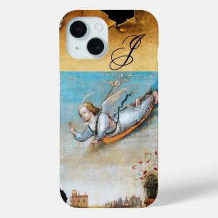 Coque Pour iPhone 15 MONOGRAMME ANGEL ANNONCIAIRE, Parchemin Brown
