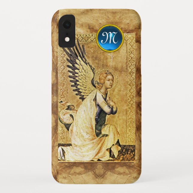 Coques Case-Mate iPhone MONOGRAMME ANGEL DE L'ANNONCE, Parchemin (Dos)