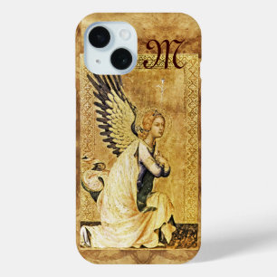 Coque Pour iPhone 15 MONOGRAMME ANGEL DE L'ANNONCE, Parchemin