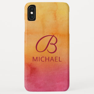Case-Mate iPhone Case Monogramme Aquarelle Coucher de soleil Nom personn