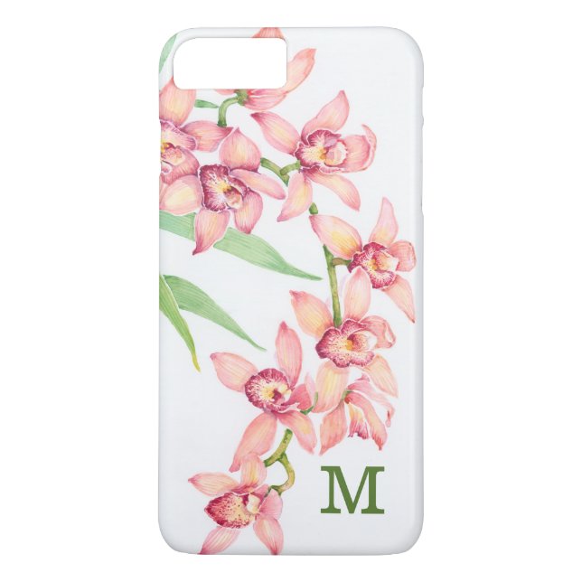 Coques Case-Mate iPhone Monogramme | Aquarelle Fleurs roses (Dos)