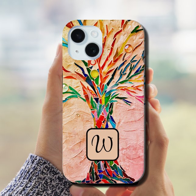 Coques Case-Mate iPhone Monogramme Arbre de Vie Mosaïque (Créateur téléchargé)