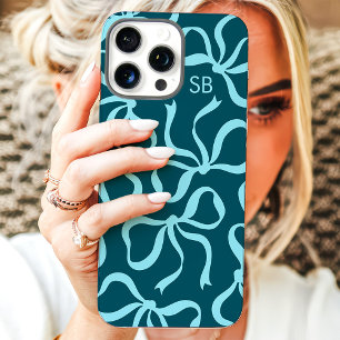 Coques iPhone 16 Pro Max Monogramme Arc-en-ciel Turquoise