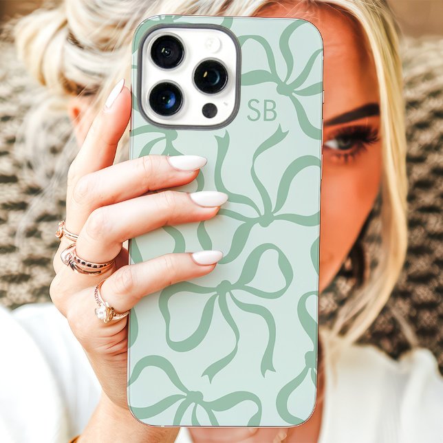 Coques Case-Mate iPhone Monogramme Arc-en-ciel Vert Menthe (Créateur téléchargé)