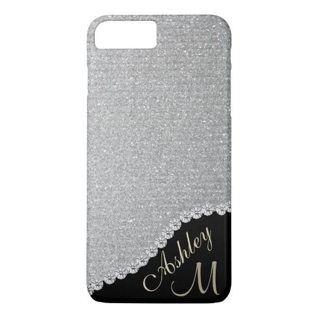 Coques Case-Mate iPhone Monogramme argenté de regard de parties (Dos)