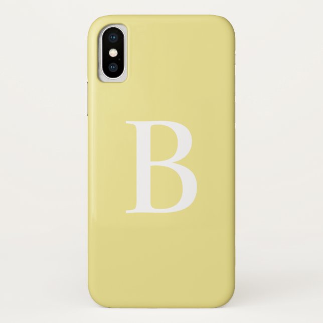 Coques Case-Mate iPhone Monogramme audacieux jaune en pastel moderne de (Dos)