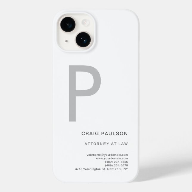 Coques Case-Mate iPhone Monogramme Avocat de droit Moderne (Verso)