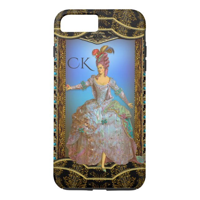 Coques Case-Mate iPhone Monogramme baroque chic de plaisir français plus (Dos)