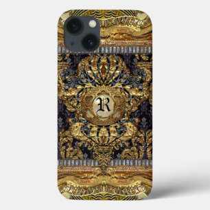 iPhone 13 Coque Monogramme baroque élégant royal de Dashford dur