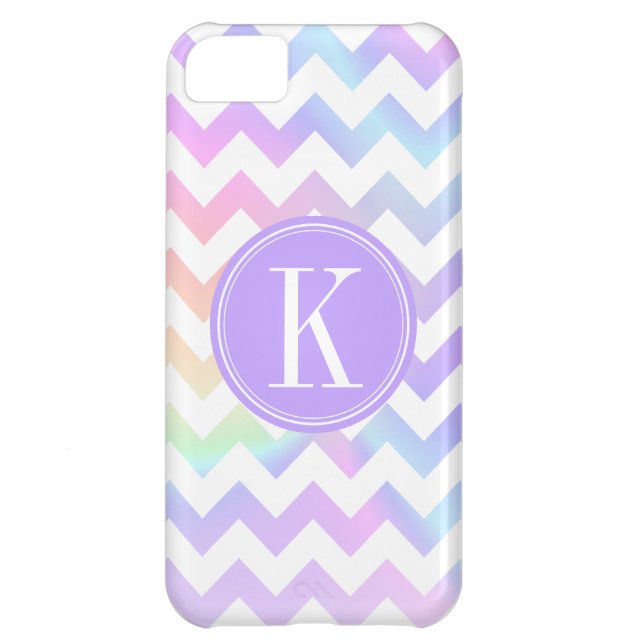 Coques Case-Mate iPhone Monogramme blanc de coutume de Chevron (Dos)