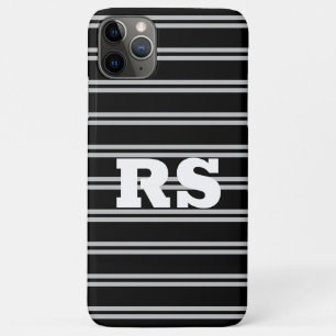 Case-Mate iPhone Case Monogramme blanc en gras, Lt Grey Lines sur iPhone