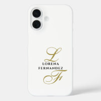 Monogramme Blanc Or Noir Élégant Minimaliste Chic