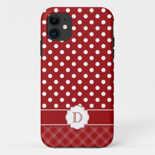 Coque Case-Mate Pour iPhone Monogramme blanc rouge Girly du pois iPhone5