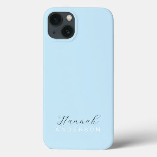 Case-Mate iPhone Case Monogramme bleu bébé minimaliste moderne Feminine